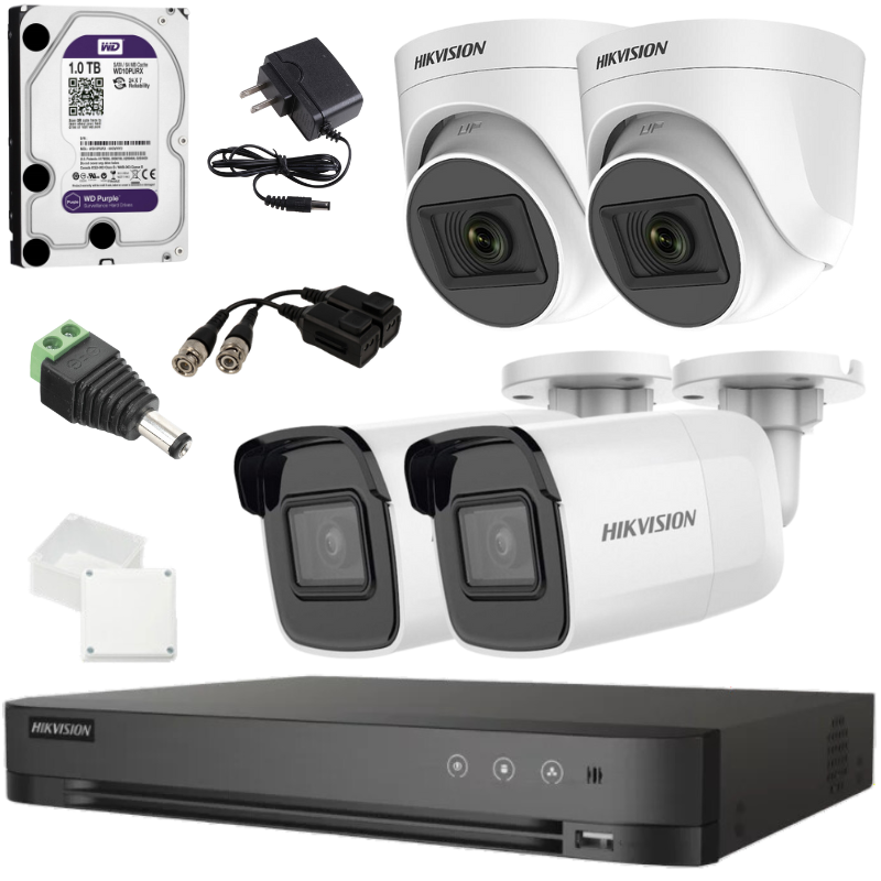 Kit Dvr 5Mp + 4 Camaras De Vigilancia Alta Resolucion + Disco De 1Tb