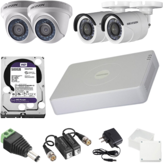 Kit de 4 Camaras 720p Hikvision